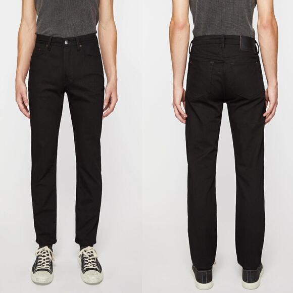 Acne Studios River Black Slim Fit Straight Leg‎ Jeans Mens Size 42 - EU 34 - Picture 1 of 11